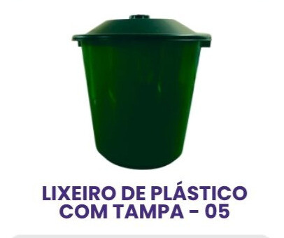 LIXEIRO DE PLÁSTICO COM TAMPA 05